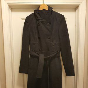 Calvin Klein, High Collar, Wool Blend Coat
